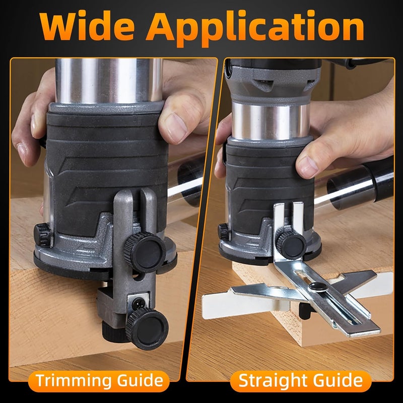 FoxAlien 1HP 710W 65mm Diameter Compact Palm Router for CNC Woodworking,6 Variable Speeds Max 30000 R/MIN Wood Trimmer with 1/4” Collet (110V) - Image 3